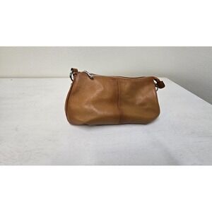 HESHE Leather Handbag Purse Tote Pebbled Shoulder Strap  Brown